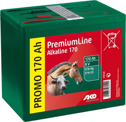Kerbl Weidenzaun Alkaline 9 Volt Trockenbatterie 350528 - Weidenzäune, leistungsstarke 9 Volt Alkaline Trockenbatterie für zuverlässige Energieversorgung von Weidezäunen