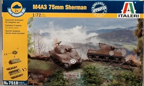 1:72 Italeri SHERMAN M4 A3 KIT IT7518 Modellbau von Italeri