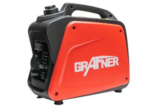 Grafner Inverter Generator 1100 W - Benzinbetrieb - Stromaggregate: Leichter 4-Takt Inverter Generator mit 1100 W Dauerleistung, ideal für empfindliche Geräte und perfekt für Camping und Garten.