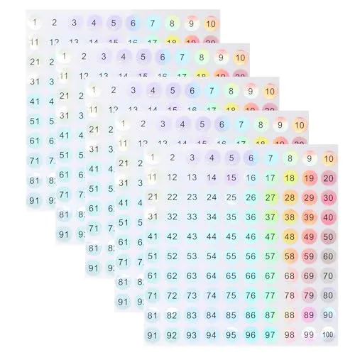 Aruicheng Zahlen Aufkleber 5 Blatt Nummer Aufkleber Selbstklebende Zahlenaufkleber Runde Klebezahlen 1–100 Zahlen Sticker für Büro Schließfächer Heimorganisation