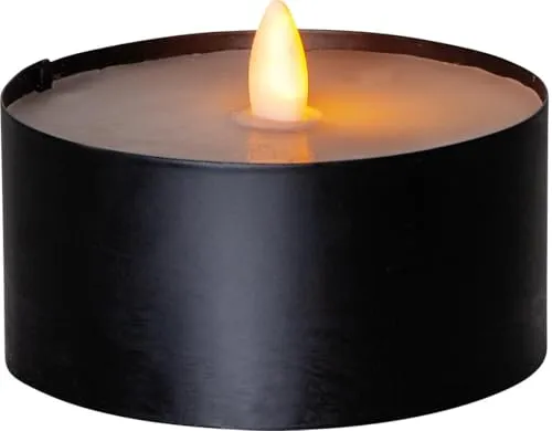 LED-Wachsteelicht 'Torch Candle' imitiert Feuer, weiß/schwarz, ca. 7x10,5 cm, 1x18 ww LED, Batterie, Timer, outdoor