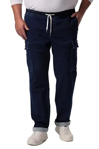 Men Plus 5-Pocket-Jeans Cargo-Jeans Bauchfit Regular Fit 7XL - Modische 5-Pocket-Cargo-Jeans in dunklem Denim für bequemen Sitz mit Bauchfit-Technologie. Ideal für jeden Tag und vielseitig kombinierbar.