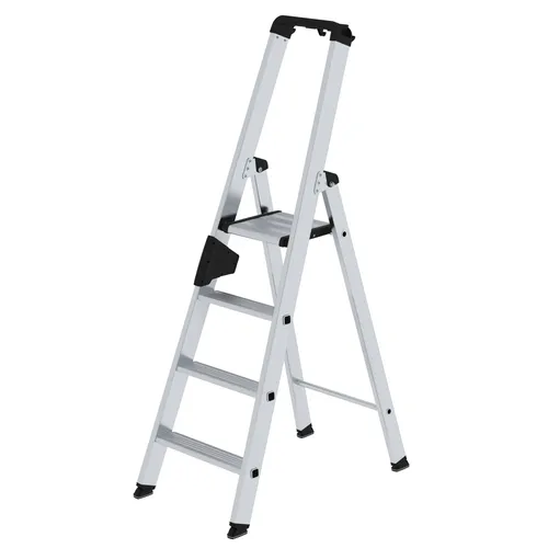 Stehleiter 4 Stufen aus Aluminium, einseitig begehbar