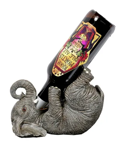 Figuren Shop GmbH Elefant als Flaschenhalter - Flaschenhalter Dekoartikel, handbemalt und ideal für Weinliebhaber – ein einzigartiges Geschenk mit charmantem Design.