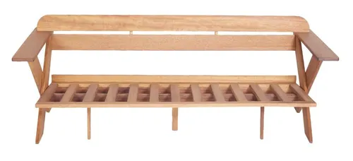 Holzbank für den Garten – Moderne Sitzbank mit Armlehnen - Erwachsene Gartenbank aus robustem Holz, ideal für entspannte Stunden im Freien. Maße: ca. 195 x 85 x 65 cm, mit Rückenlehne und Armlehnen für zusätzlichen Komfort. Pflegeleicht und langlebig.