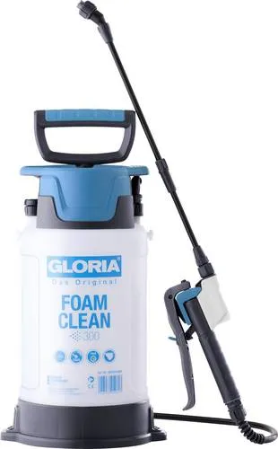 Gloria FoamClean 300 Drucksprüher 3l - Der Gloria FoamClean 300 ist ein 3-Liter-Schaumsprüher, ideal für die gründliche Reinigung von Fahrzeugen und Maschinen. Mit einstellbarem Schäumungsgrad und komfortablem Schultergurt sorgt er für effiziente Anwendung.