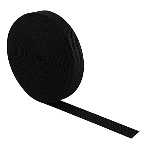 RETON 20mm Breite 10 Yards Schwarz Nylon Heavy Polypro Gurtband