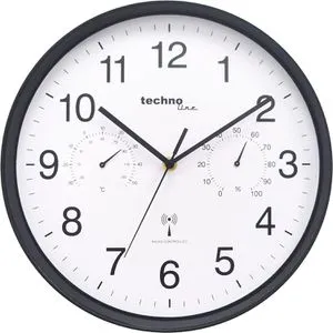 technoline Funkwanduhr WT8945 - Präzise Funkwanduhr mit modernem Design, ideal für jeden Raum und sorgt für stets genaue Zeitangaben.