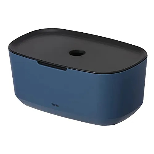 Tiger Tess Aufbewahrungsbox mit Deckel, 27,1 x 11,8 x 16,7 cm, Blau/Schwarz