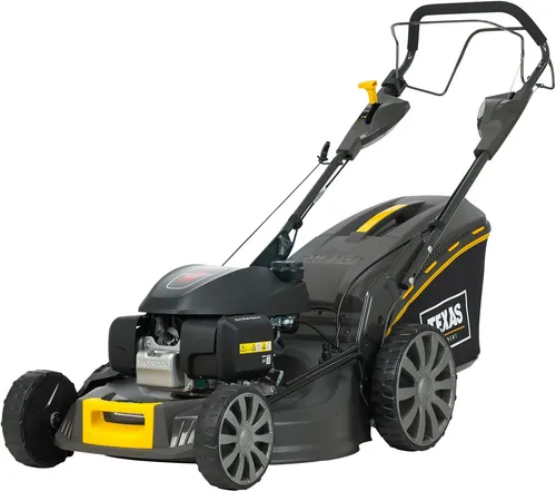 Texas Benzinrasenmäher Premium 5390TR/W 4-Speed - 53 cm Schnittbreite - Rasenmäher für effizientes Mähen mit 6-facher Schnitthöhenverstellung, leistungsstarkem Honda Motor und großem 65 l Fangkorb - ideal für große Gärten.
