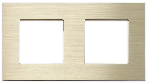 Luxus-Time Nur Alublende 2 Fach Alurahmen Steckdose Schalter Aluminium Gold