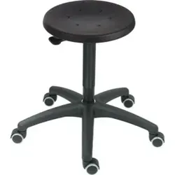 STIER Arbeitshocker mit Doppelrollen - Bürohocker mit höhenverstellbarer Sitzhöhe von 420-610 mm und strapazierfähigem PU-Sitz. Ideal für ergonomisches Arbeiten und made in Germany.