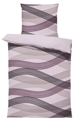One Home Bettwäsche Winter Welle, 2-teilig, kuschelig flauschig - Moderne Winterbettwäsche aus weichem Flanell, bestehend aus 1 Bettbezug (135 x 200 cm) und 1 Kissenbezug (80 x 80 cm). Mit Reißverschluss, knitterarm und ideal für gemütliche Nächte in kalten Tagen.