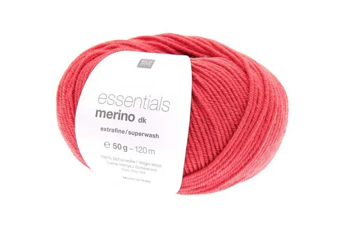 Rico Design Essentials Merino dk reine Merinowolle zum Stricken und Häkeln Häkelwolle, 120,00 m (50g Wolle, Strickwolle, Strickgarn, Handstrickgarn)