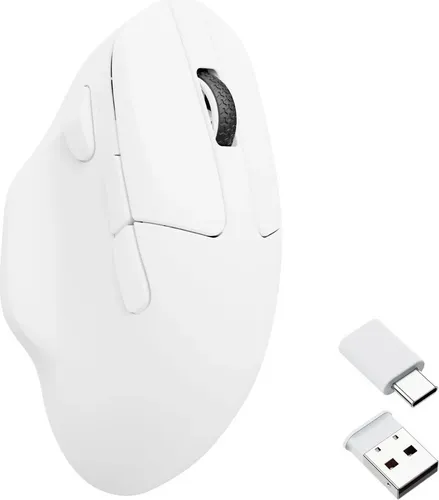 Keychron M7 Wireless Maus - Ergonomische Gaming-Maus mit Bluetooth 5.1 - Gaming-Maus mit 26000 DPI für präzise Steuerung, kabellos via Bluetooth oder 2.4 GHz, ideal für Gamer und Büroarbeit.