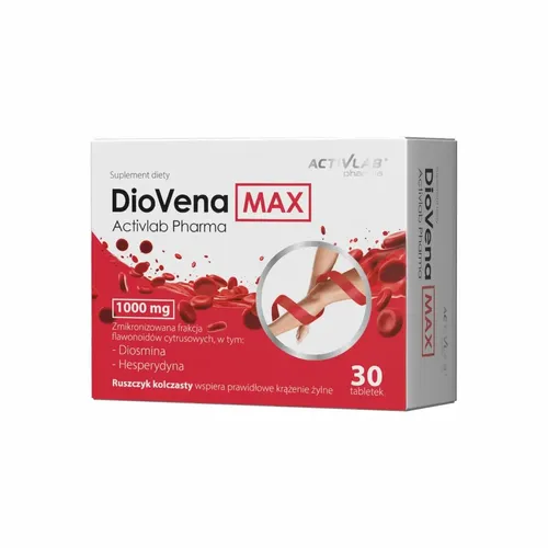 Activlab Pharma DioVena MAX 1000mg - 30 Tabletten - Hochwertiges Nahrungsergänzungsmittel für Fitness-Enthusiasten, unterstützt die tägliche Vitalität und ist ideal für aktive Lebensstile.