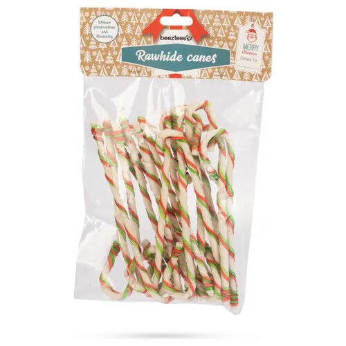 Beeztees Weihnachtskaustock für Hunde - 16 Stück Zuckerstangen Snacks