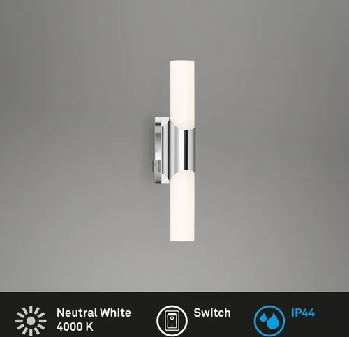 Brilo LED-Wandleuchte Klak Chrom 6,5 W