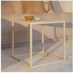 Metallbude Beistelltisch SOLI X in beige von M Metallbude