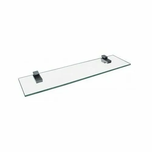Glasablage Ablagekonsole 40 cm - Chrom / Glas klar - Badewannenablage & -tablett, elegante Wandmontage aus robustem Metall und klarem Glas, ideal für stilvolle Badezimmerorganisation.