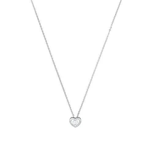 Amor Kette mit Herz-Anhänger aus 925 Sterling Silber - Ketten für Damen: 42 cm lange Halskette mit funkelndem Zirkonia-Herz-Anhänger, rhodiniert für extra Glanz und Anlaufschutz, ideal als Geschenk in edler Schmuckbox.