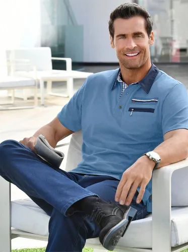 CATAMARAN Kurzarmshirt für Herren, Gr. 44/46, jeansblau in blau von Catamaran