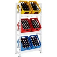 PROREGAL® Standregal Getränkekistenregal Tegernsee Weiß 160x80x30cm - Standregal für 6 Getränkekisten auf 3 Ebenen, mit hoher Traglast von 100kg pro Ebene und 5 Jahren Garantie. Ideal für Garage oder Aufenthaltsraum, schnell in 15-20 Minuten aufgebaut.