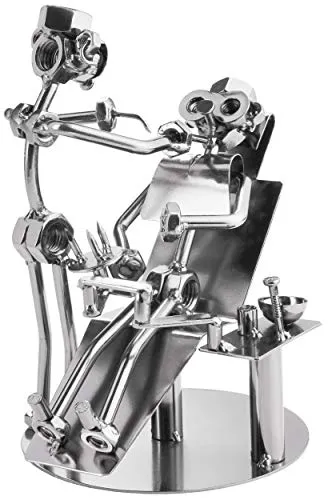BRUBAKER Schraubenmännchen Zahnarzt - Handgefertigte Eisenfigur - Sammlerfigur aus Metall, jedes Stück ein Unikat, ideal als originelles Geschenk für Zahnärzte und Zahnarzthelferinnen. Perfekt für viele Anlässe!