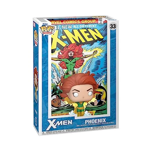 Funko Pop! Marvel X-Men Comic-Cover Phoenix Figur - Actionfigur im Comic-Cover-Design, ca. 9 cm groß, ideal für Sammler und Superhelden-Fans, verpackt in einer schützenden Box mit Marvel X-Men #101 Hintergrund.