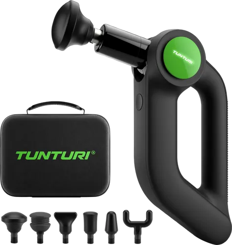 Tunturi MG70 Massagepistole Professionell - Vielseitiges Massagegerät mit 6 Aufsätzen - Massagegeräte für professionelle Muskelentspannung, leise und leistungsstark mit verstellbarem Kopf und 5 Geschwindigkeiten für individuelle Anpassung.