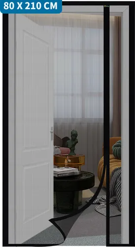 Sekey 80×210 cm Fliegengitter Balkontür Magnet Insektenschutz Tür Fiberglas Insektenschutz ohne Bohren Magnet für Seitliches Öffnen Gegen Katzenkrat