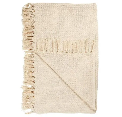 Produktbild Wohndecke Ib Laursen Plaid Decke mit Waffelmuster Creme (130x160cm), Ib Laursen