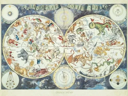 Ravensburger Puzzle 16003 -Weltkarte mit fantastischen Tierwesen