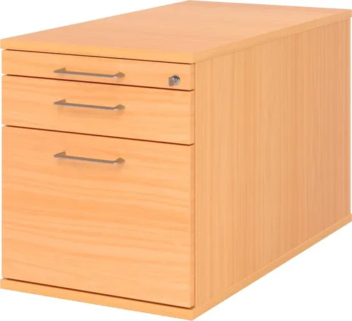 Hammerbacher Rollcontainer 80cm mit 1 Schub - Büroschrank mit 1 Schub und Hängekorb für Registermappen, zentrale Verriegelung und 25kg belastbare ORGA-Schublade – ideal für effiziente Büroorganisation.