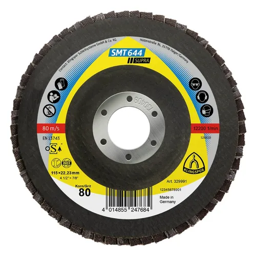 Klingspor Schleifscheibe, Schleifmopteller SMT 644 K60 gewölbt