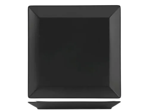H&H 6 Teller Stoneware osaka schwarz flach 24 x 24 cm von H&H