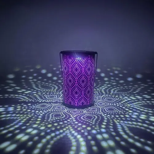 Solar Leuchte Pfauenfeder schwarz lila