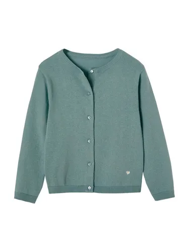 vertbaudet Strickjacke Mädchen Strickjacke BASICS in grün von vertbaudet
