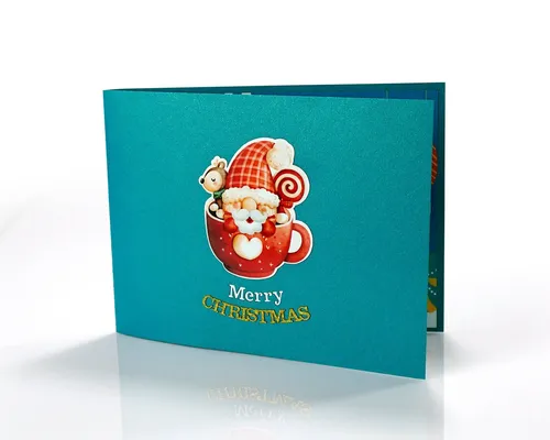 paperdora Weihnachtskarte 3D Pop-Up-Karte „Weihnachten“ mit Umschlag und Wachssiegel - Grußkarte, Weihnachten Geschenk