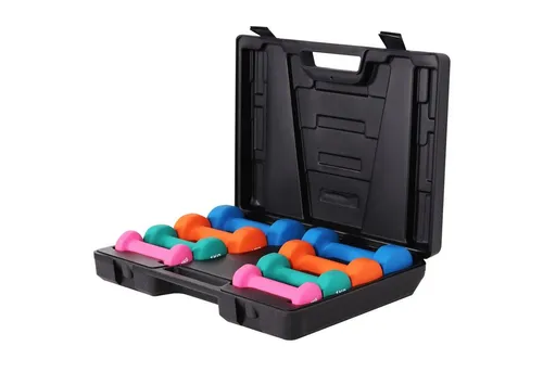 GORILLA SPORTS Hantel-Set 10kg mit Koffer - Hantelset mit 8 Gymnastikhanteln in 4 Gewichtsklassen, ideal für Zuhause oder im Studio. Ergonomisches Design für perfekten Griff und effektives Ganzkörpertraining.