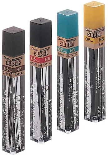 Pentel Druckbleistift Mine HI POLYMER SUPER Härtegrad: 4H 0,5 mm (12 Minen)