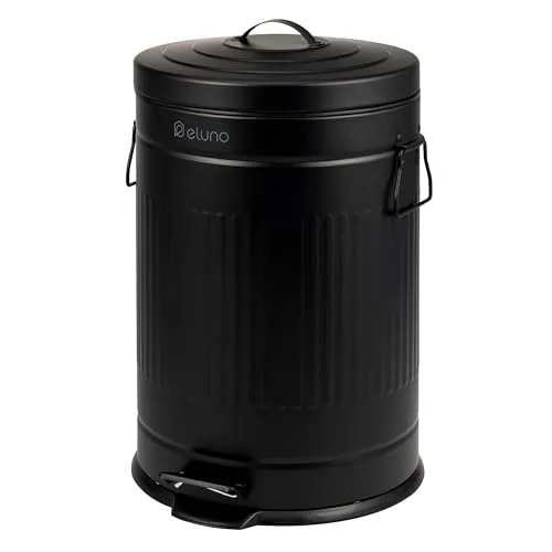 eluno Abfalleimer VINTAGE 20L - Haushaltszubehör: Stilvoller Treteimer im Vintage-Design mit 20L Fassungsvermögen und hygienischem herausnehmbarem Inneneimer für müheloses Entsorgen.