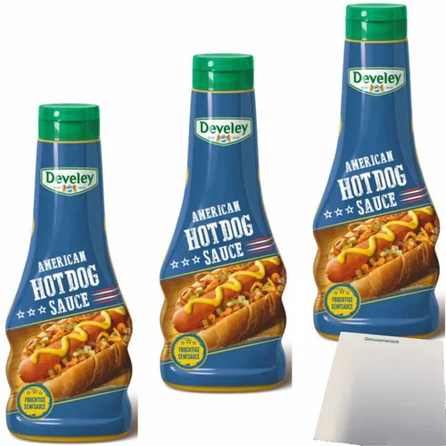 Develey american Hot-Dog Sauce 3er Pack 3x250ml Flasche usy Block