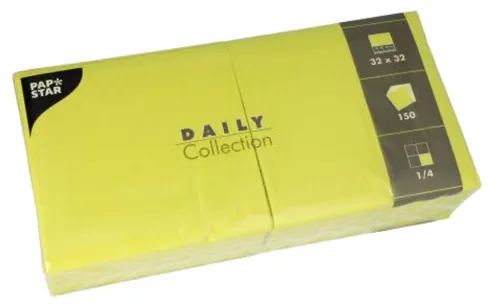 PAPSTAR Servietten 320 x 320 mm 3-lagig limonengrün 150 Stück