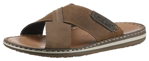 Rieker Herren Pantolette Leder gekreuzte Riemen 21088 von Rieker