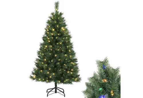 Salcar Künstlicher Weihnachtsbaum 210cm mit LED-Beleuchtung - Weihnachtsbaum mit 868 Spitzen und 380 bunten sowie warmweißen LEDs, ideal für festliche Innenräume und sorgt für eine stimmungsvolle Atmosphäre.