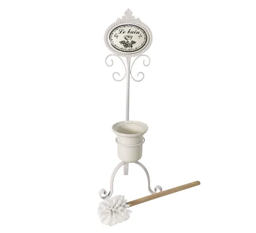 Toilettenbürstenhalter LE BAIN Klobürstenhalter Nostalgie mit Bürste Eisen Weiss