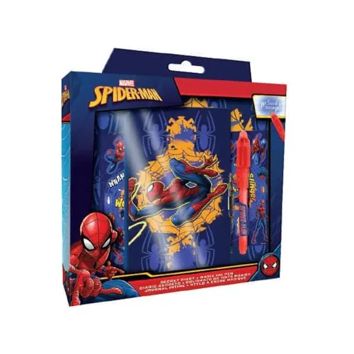 Spider-Man Tagebuch Set mit Schloss und Zauberstift