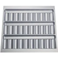 SO-TECH® Schubladeneinsatz ORGA-BOX für Gewürze - Zubehör für Möbel, passgenauer Gewürzgläsereinsatz in silbergrau, ideal für 60er Schränke, sorgt für Ordnung und Übersicht in Ihrer Küche.