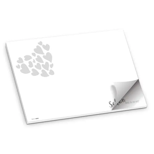 itenga Tischset Platzset Schön DASS du da bist Papier I DIN A3 (59,4cm x 42cm) 50 Blatt I ideal als Gedeckunterlage bei Geburtstagen, Grillpartys, Gartenpartys oder Mottopartys (Weiss)